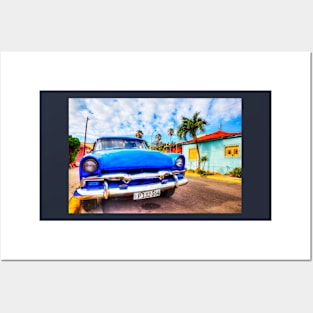 Cuba Blue Car Posters and Art